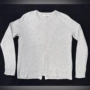 Madewell Women's Pullover Split Back Sweater Size Medium Gray Long Sleeve